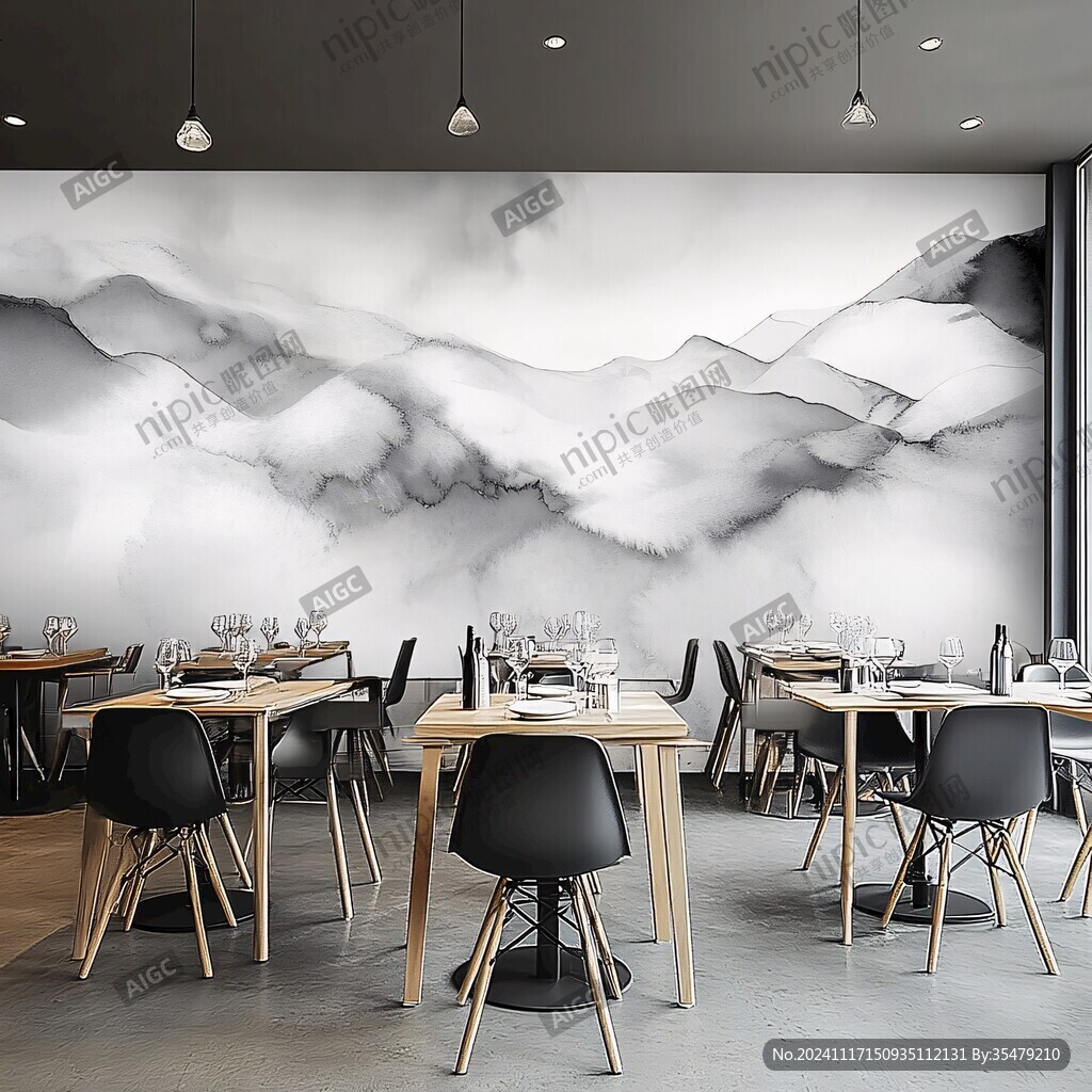 餐館壁畫背景