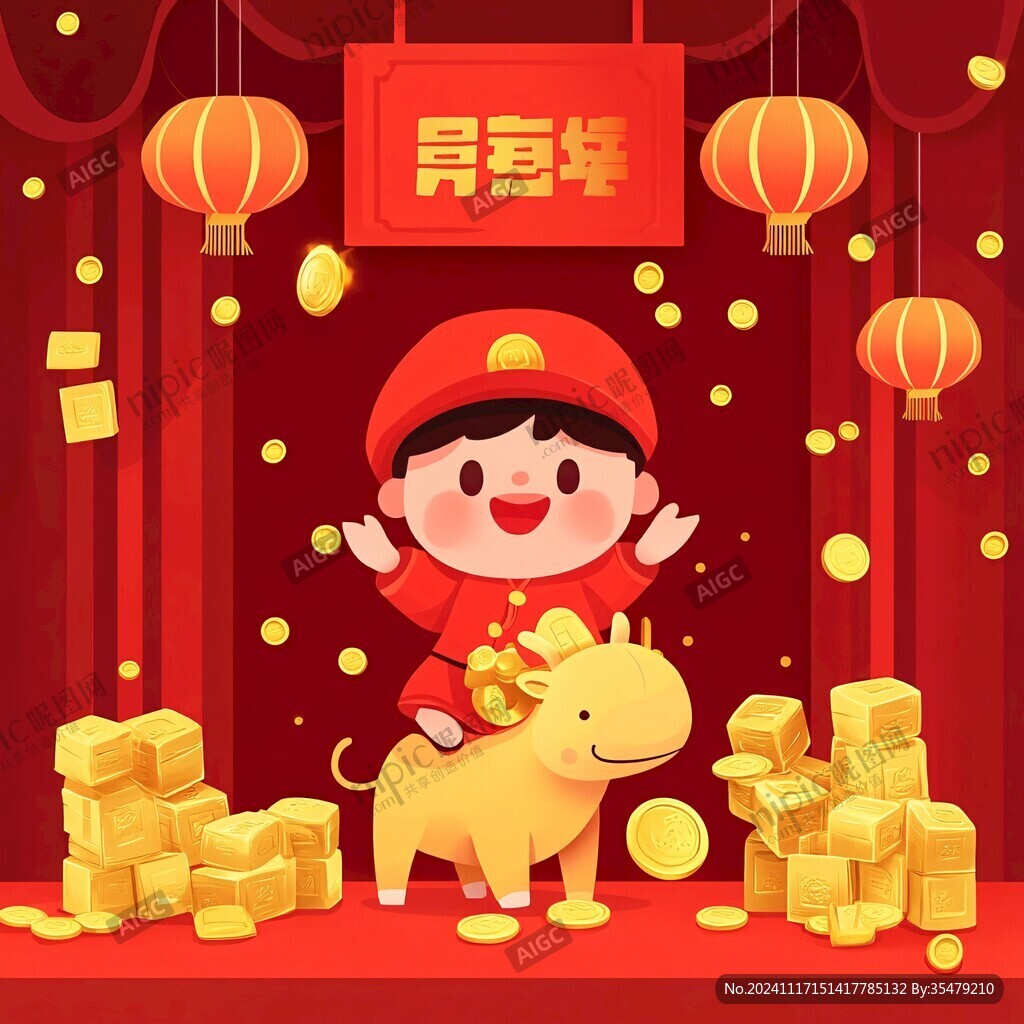 送財(cái)插畫(huà)