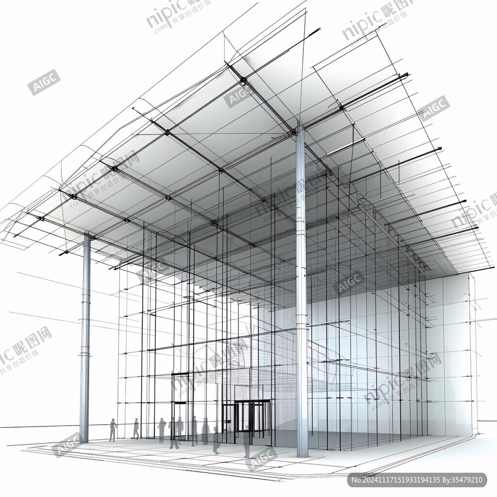 3d玻璃金屬材質(zhì)建筑