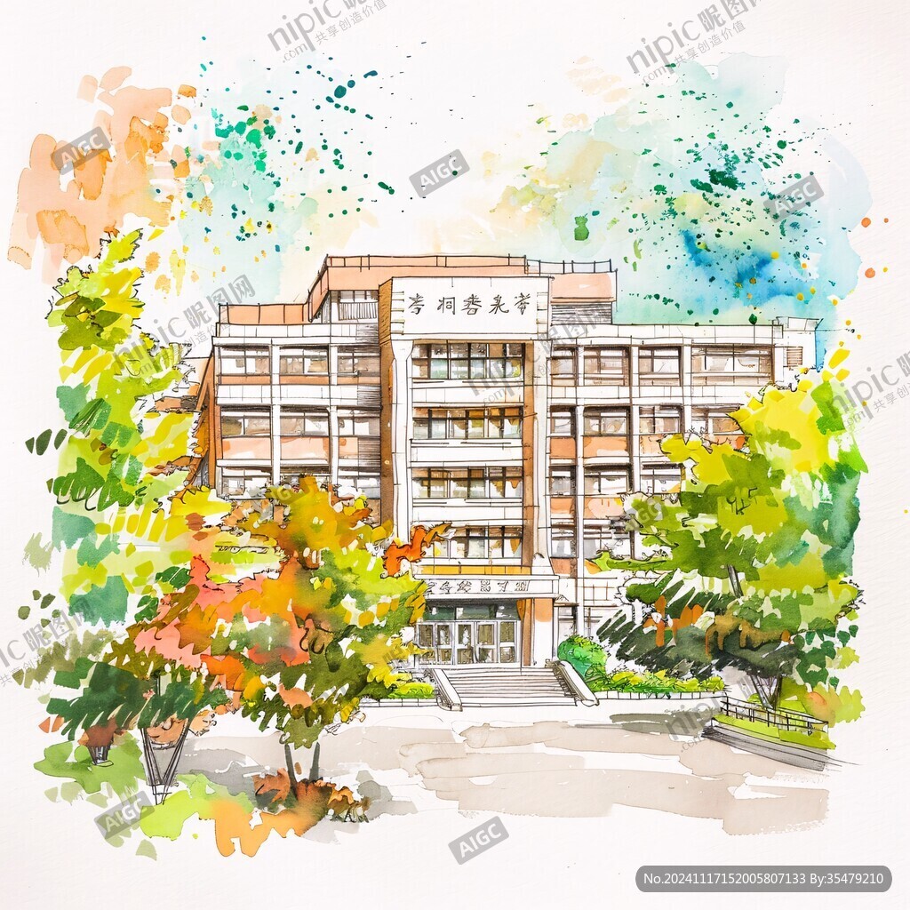 水彩科技大學建筑