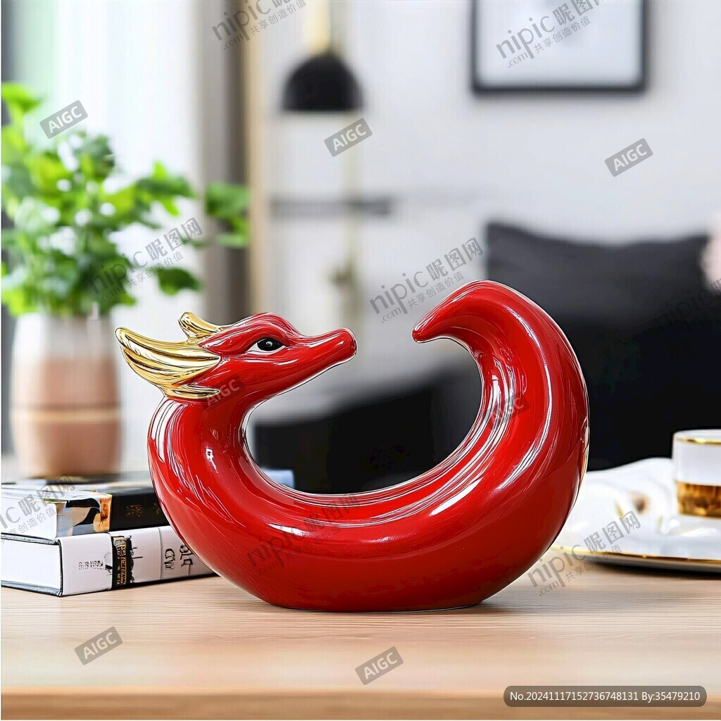 龍馬精神瓷器擺件