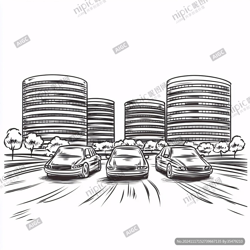 手繪停車場