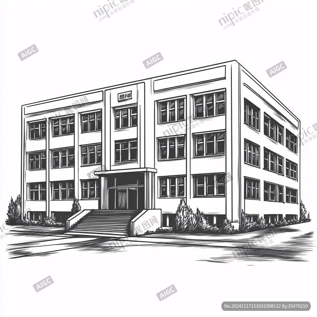 教學(xué)樓插畫