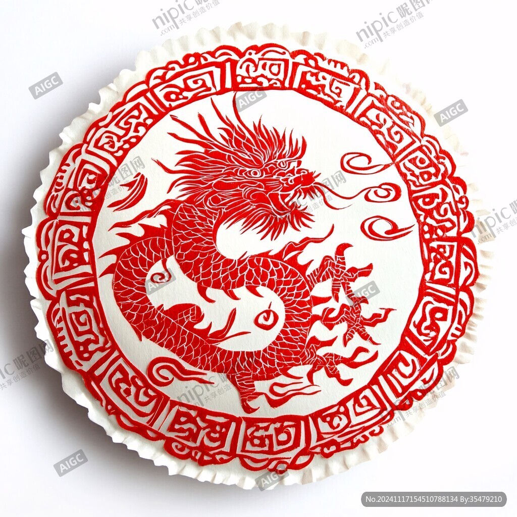 窗花龍年冰箱貼