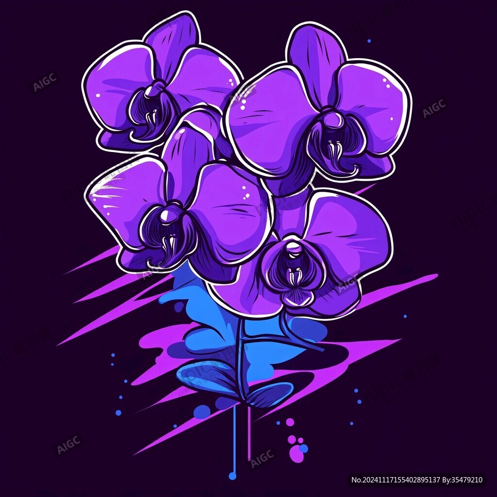 蝴蝶蘭插畫