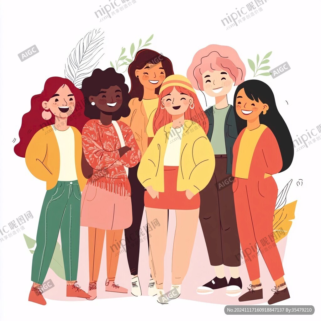 扁平化人物插畫