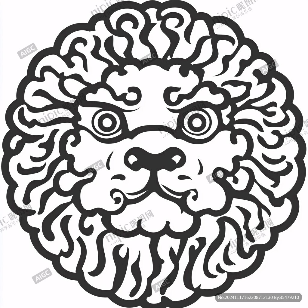 獅頭靜電貼