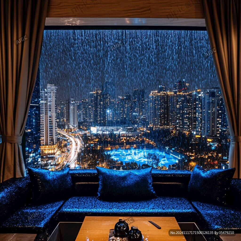 窗外雨天