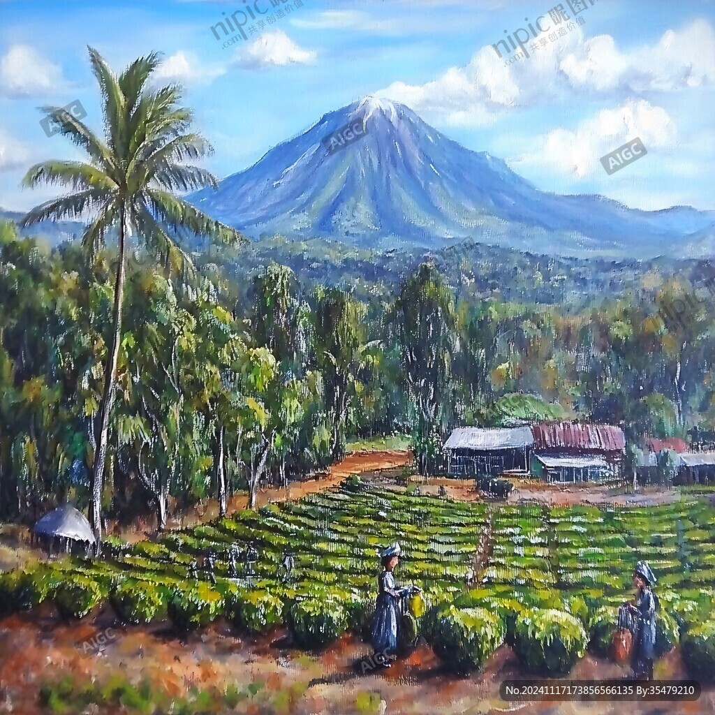 茶山油畫
