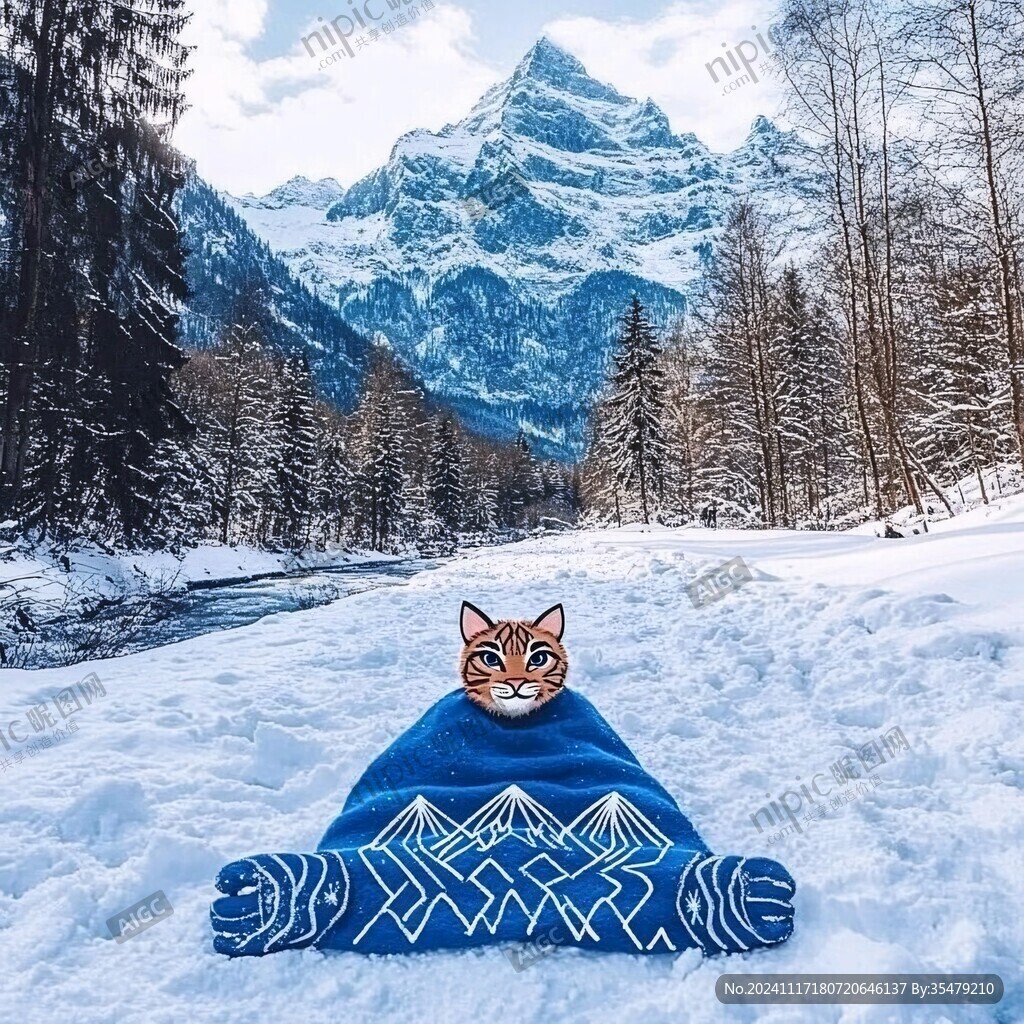 貓咪雪地