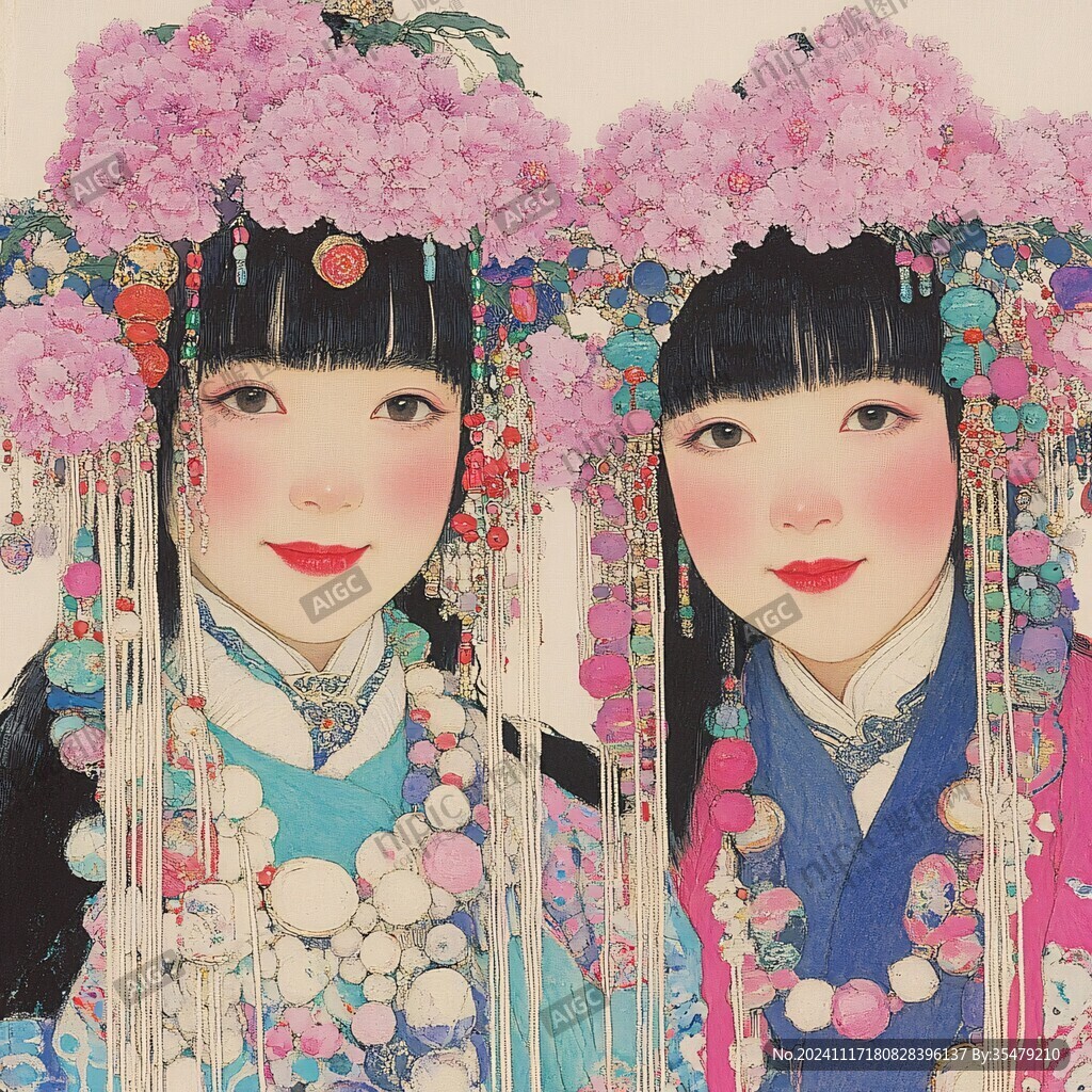 水彩紅樓人物