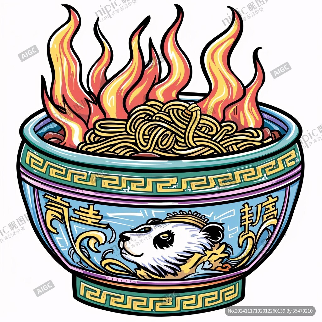 大碗面插畫