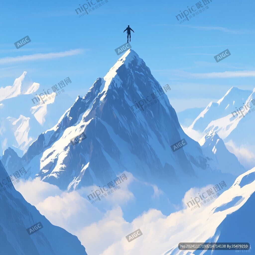 珠穆拉瑪峰插畫