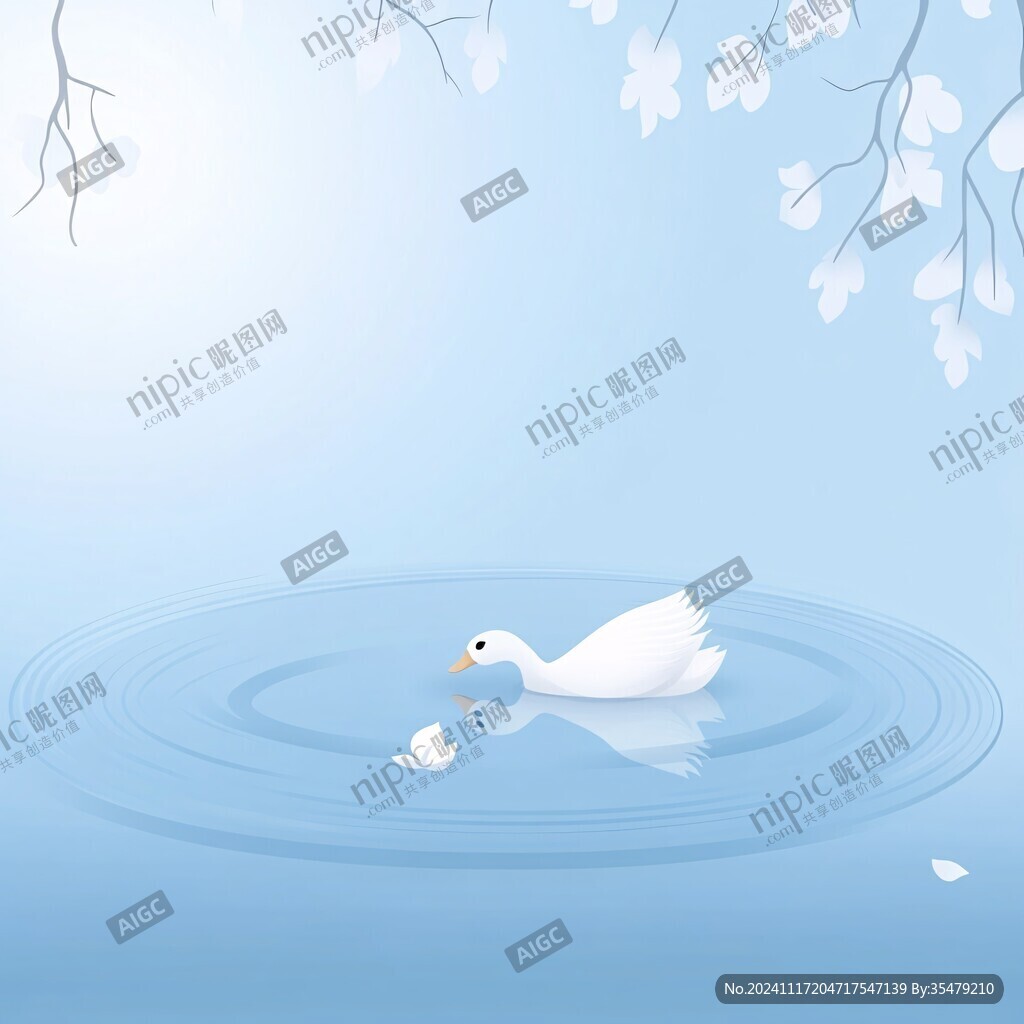 白鴨孵蛋插畫