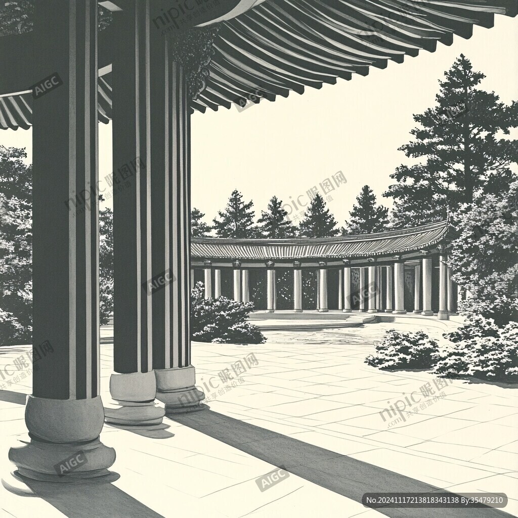 亭子插畫
