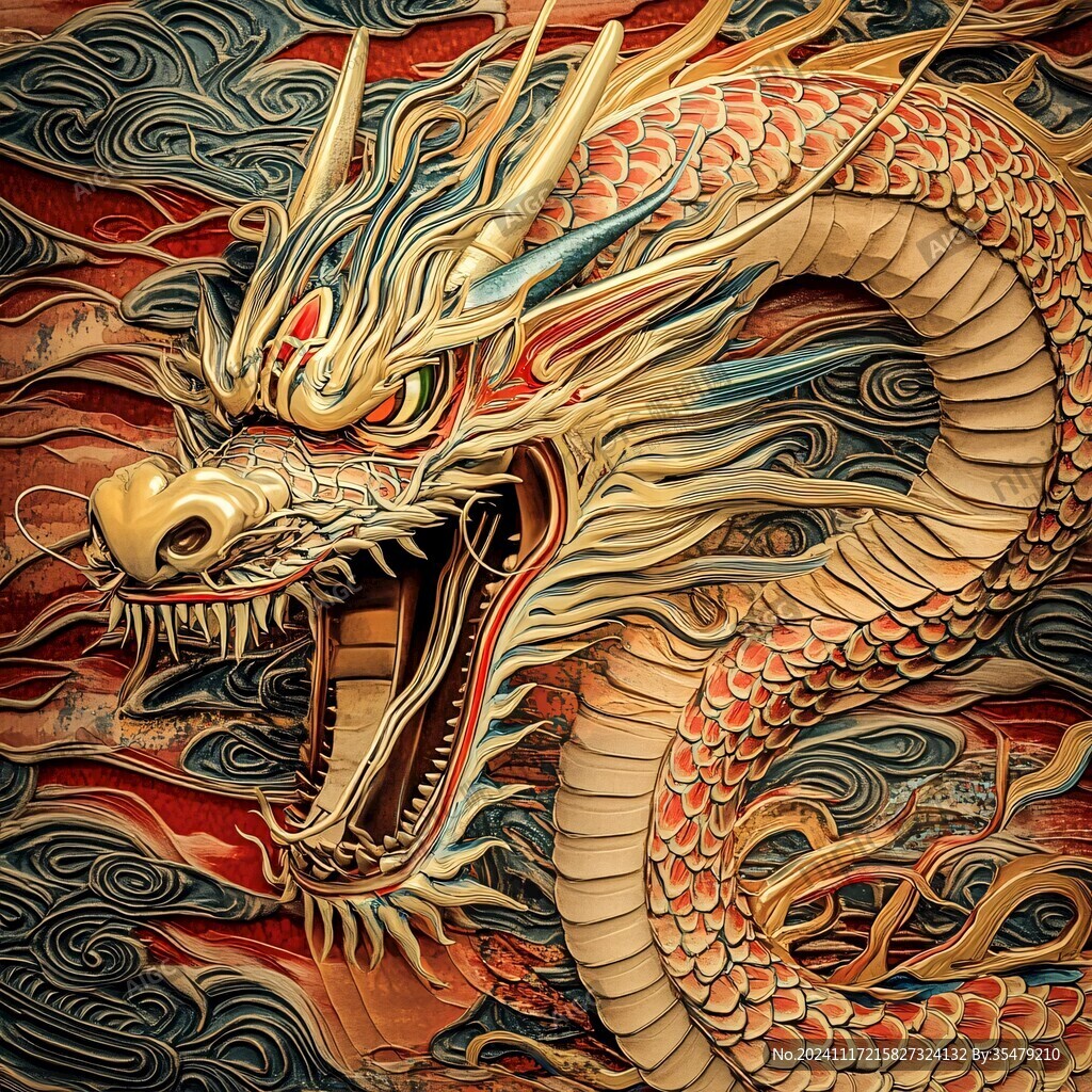國潮龍手繪