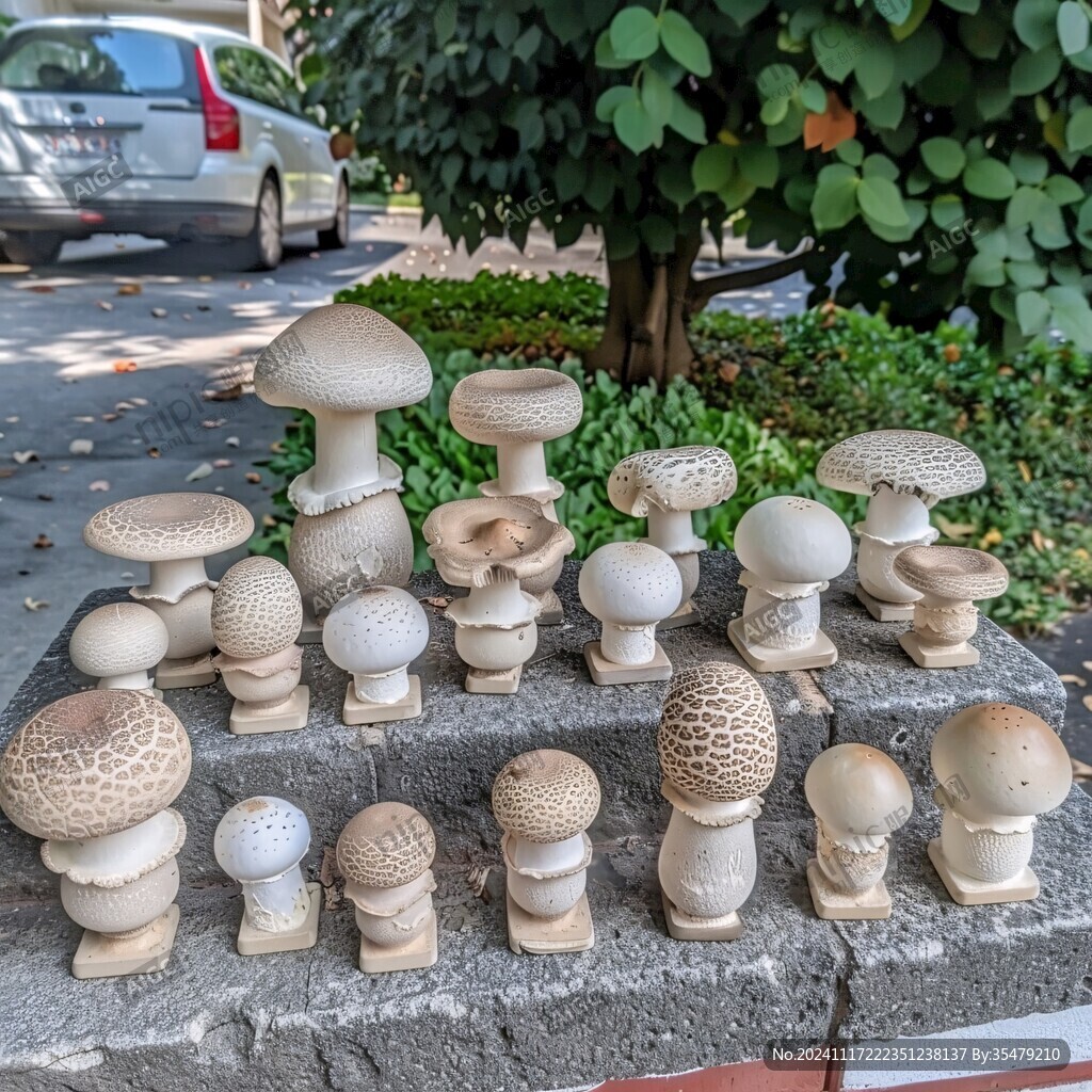街頭蘑菇雕塑