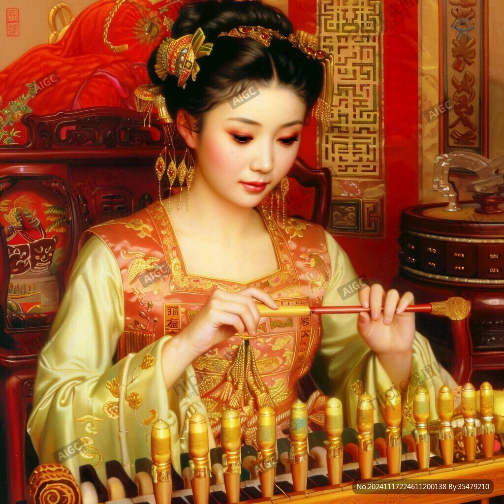 古典美女蠟像