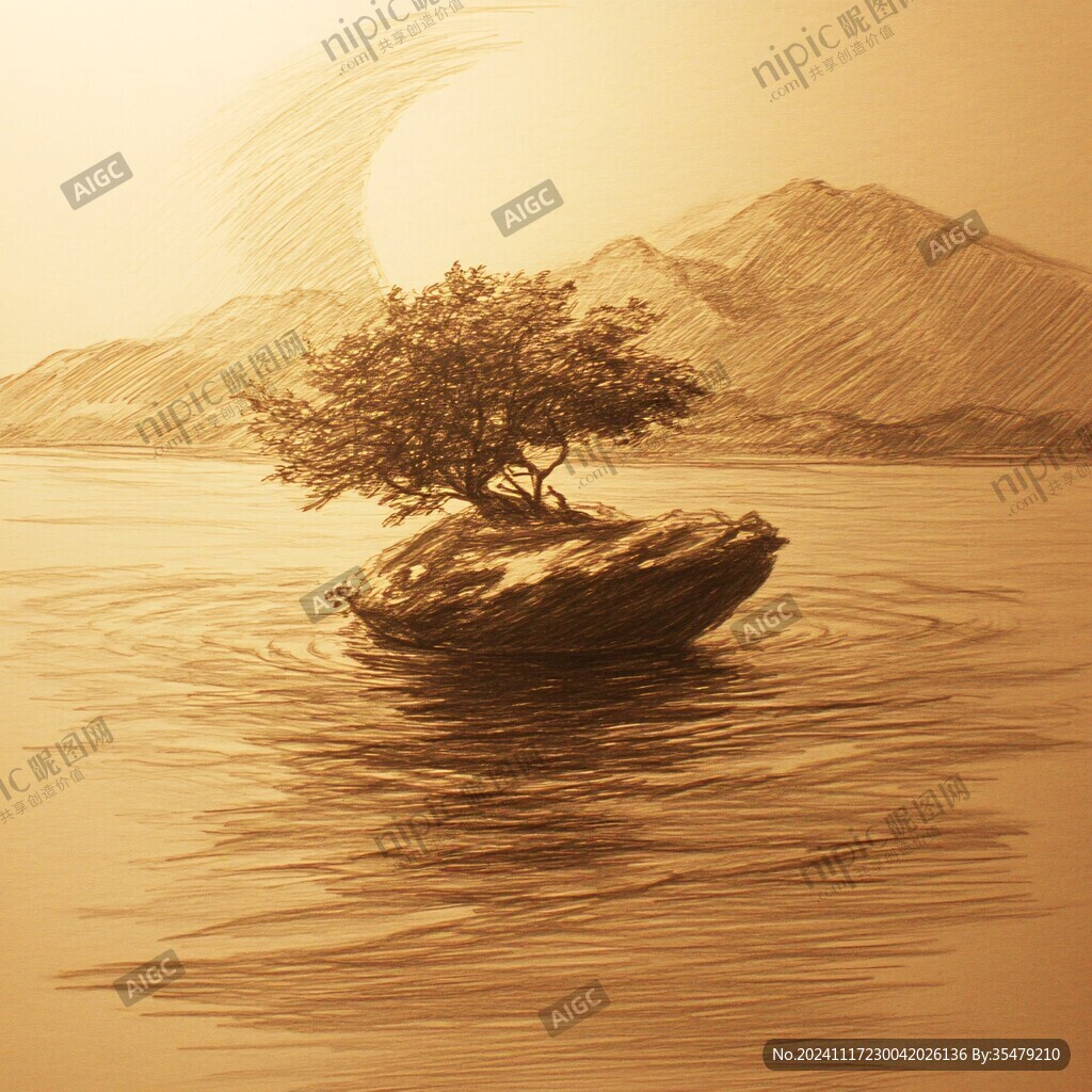 三潭印月素描