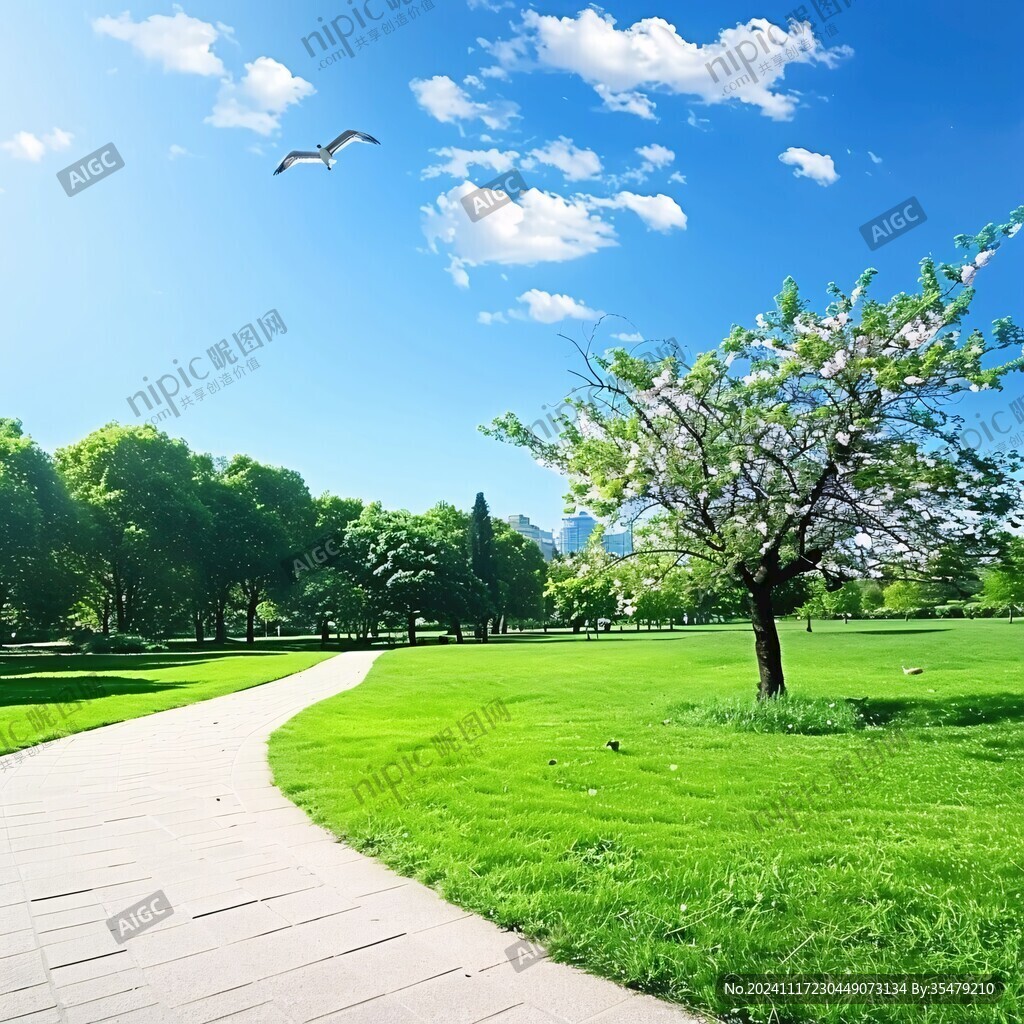 寧靜夏日城市綠化
