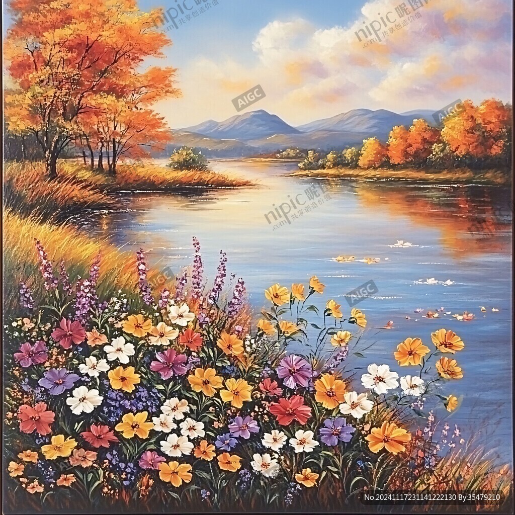 風景油畫高清畫芯