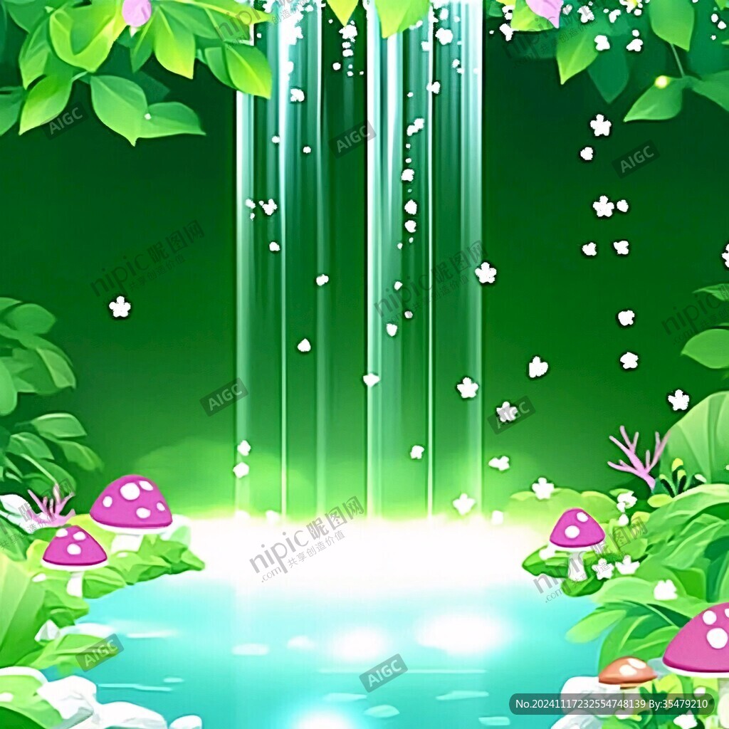 湖綠色森系立體背景