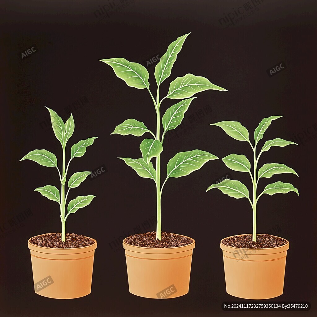 綠植盆栽插畫
