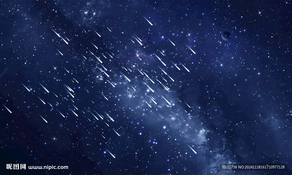 黑色星空流星背景