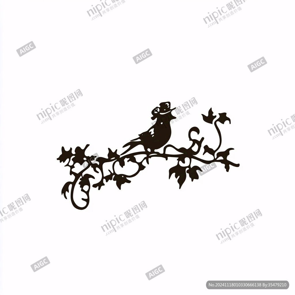 樹枝和鳥logo
