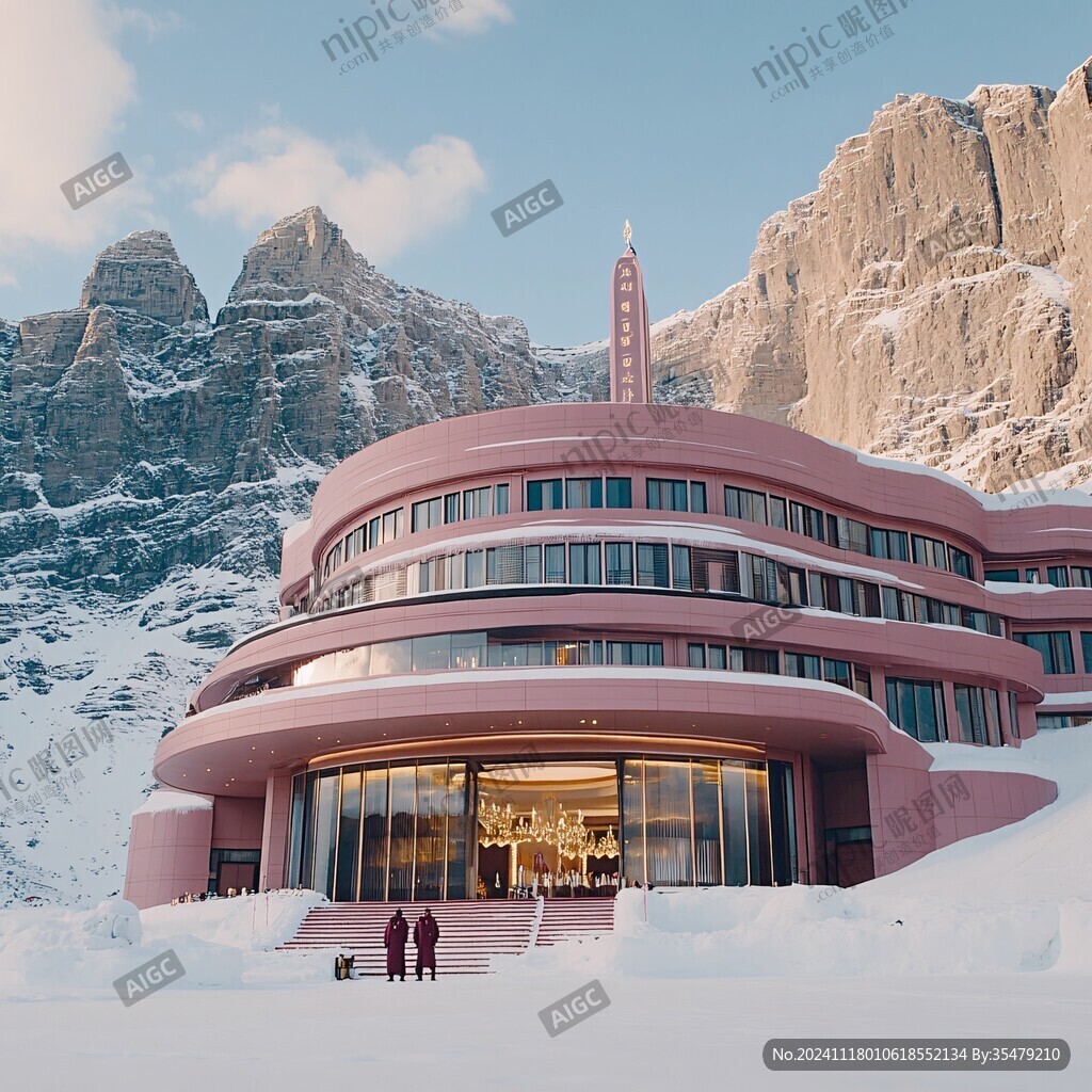 冰雪中的酒店