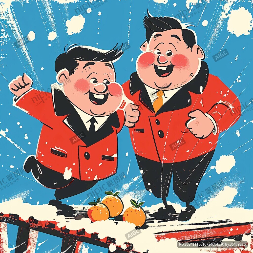 打雪仗插畫