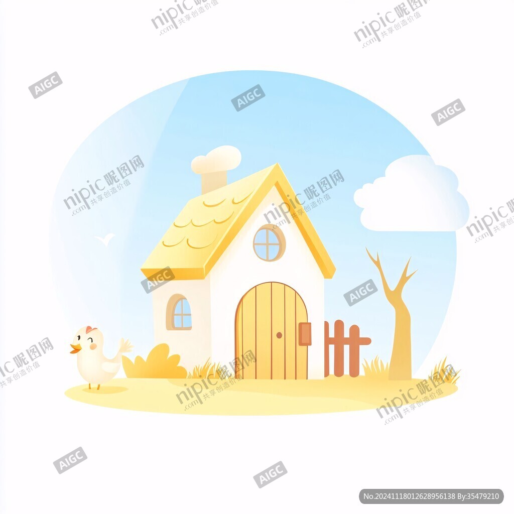 卡通小房子插畫