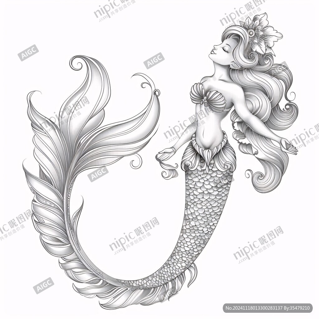 美人魚手繪
