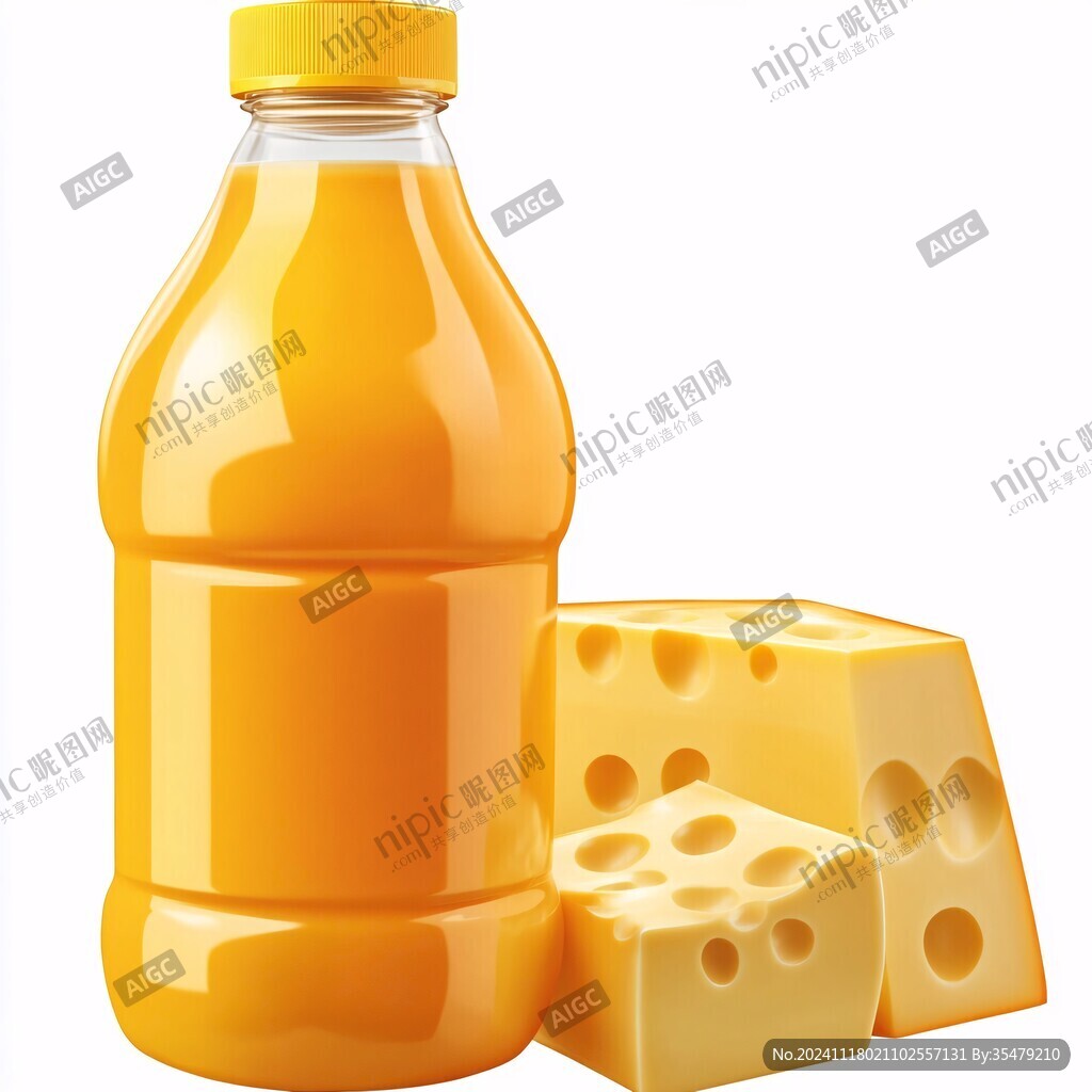 寫實牛奶瓶