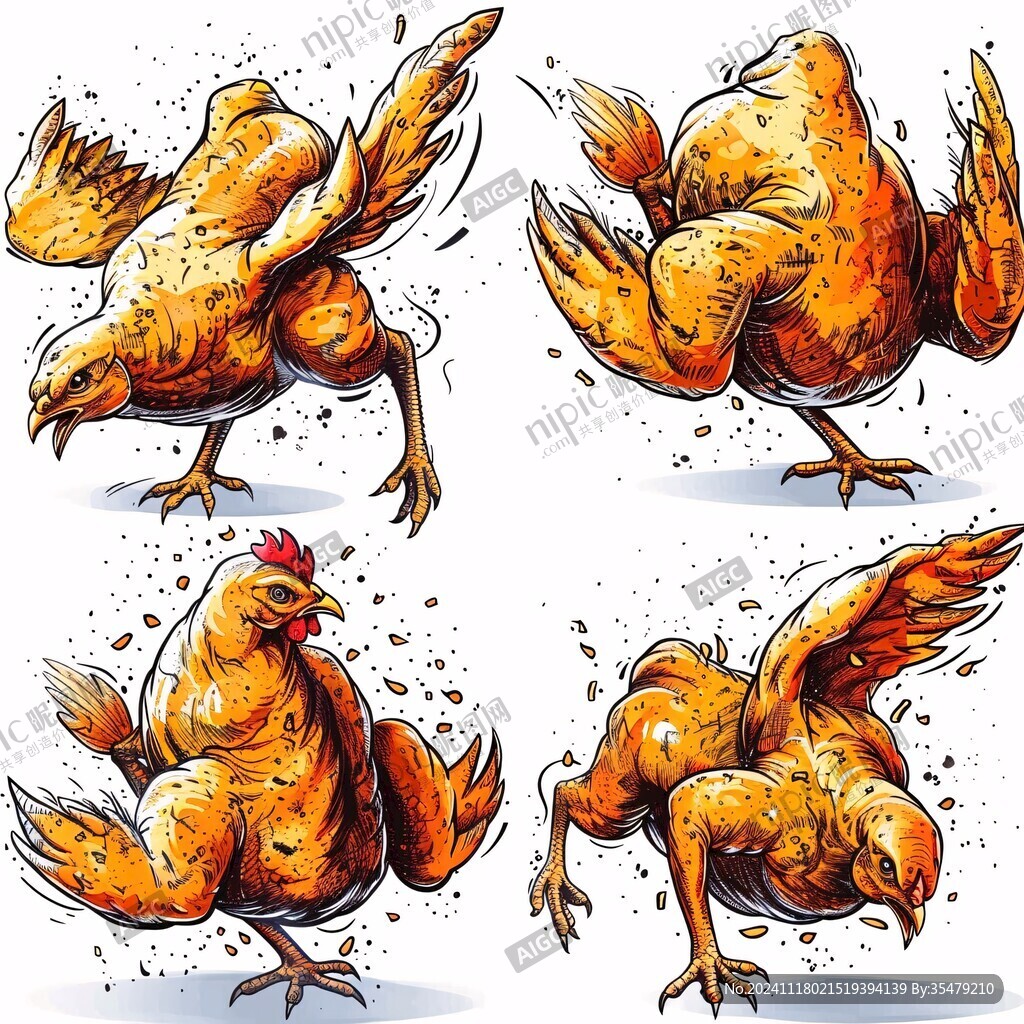走地雞插畫