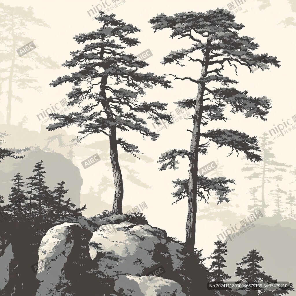 國潮風松樹