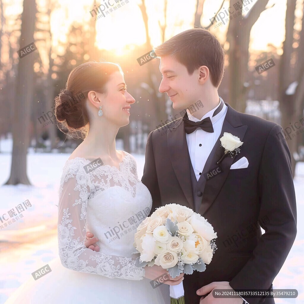 冬日結(jié)婚背景