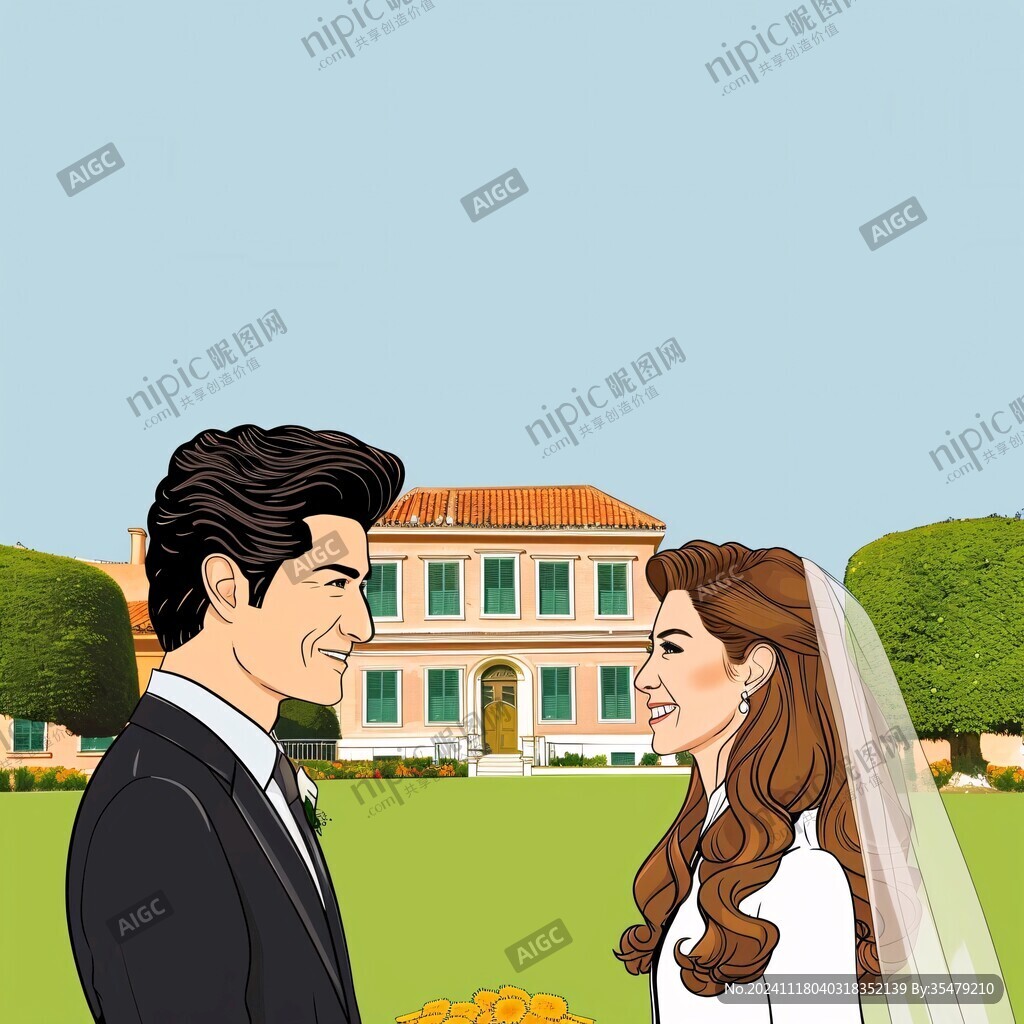 結(jié)婚照插畫