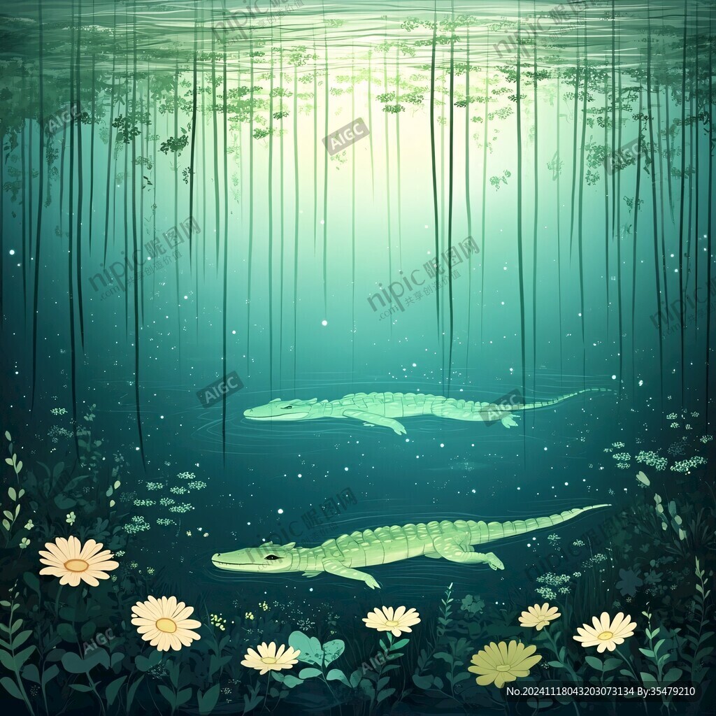 鱘龍魚插畫