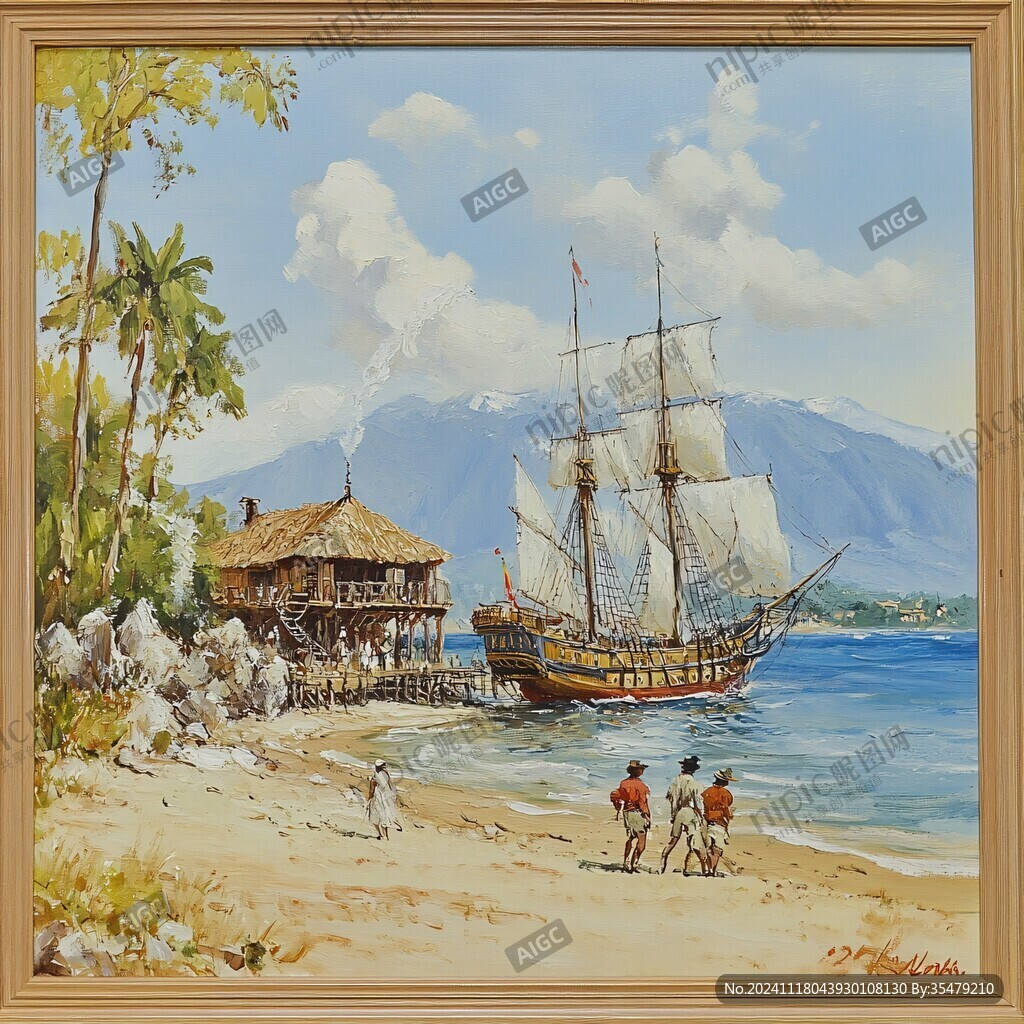 一帆風(fēng)順油畫