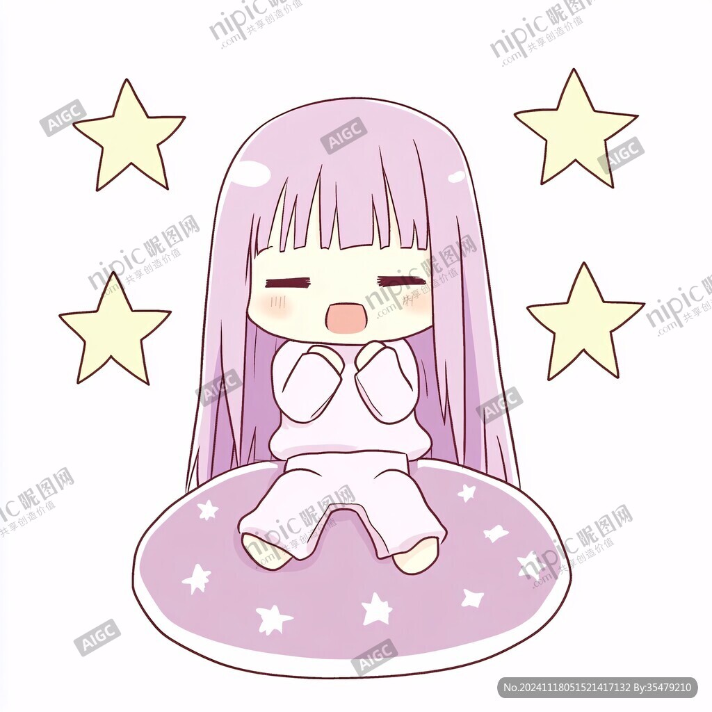 紫色q版女孩