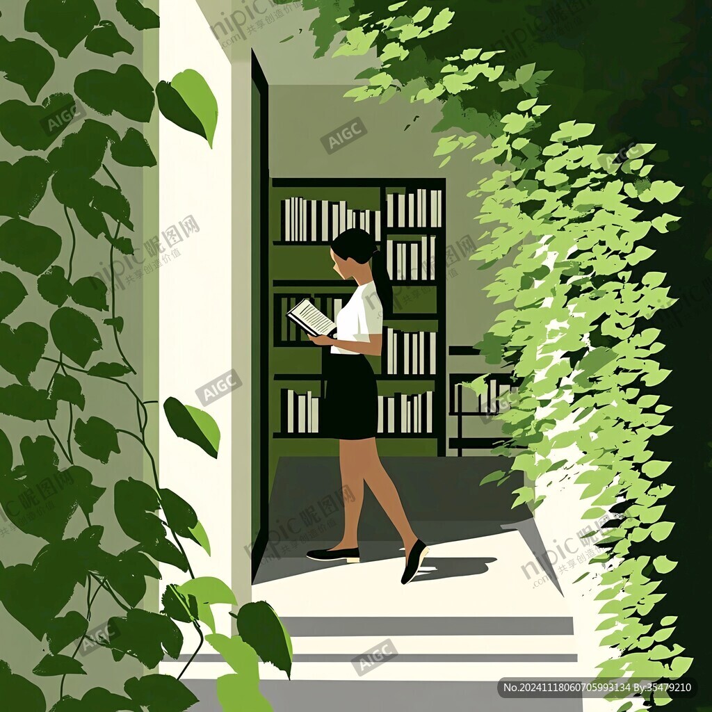 圖書館插畫