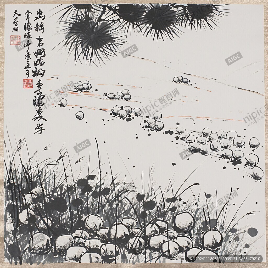 蒲塘秋艷圖