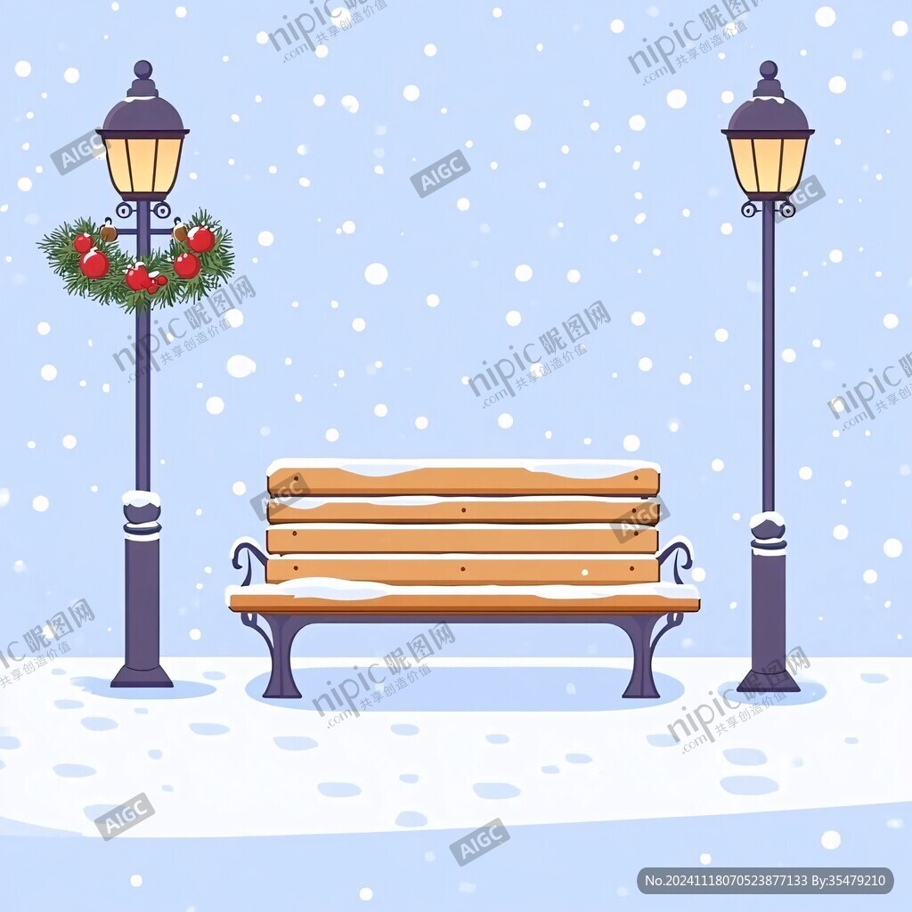 有積雪公共座椅