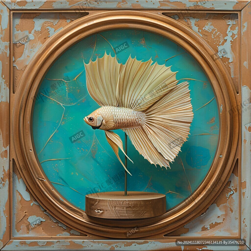 魚干花3d立體浮雕畫