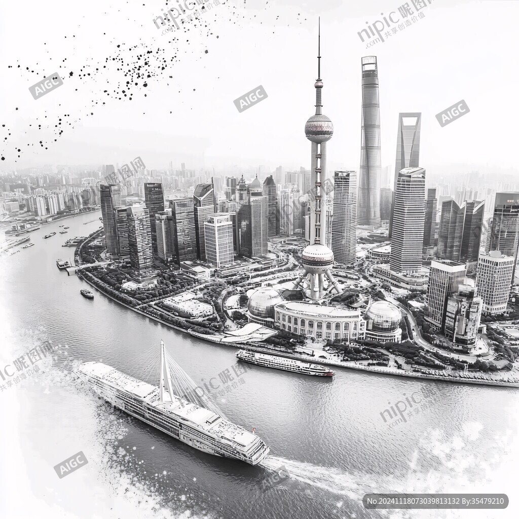 東方明珠斜構(gòu)圖