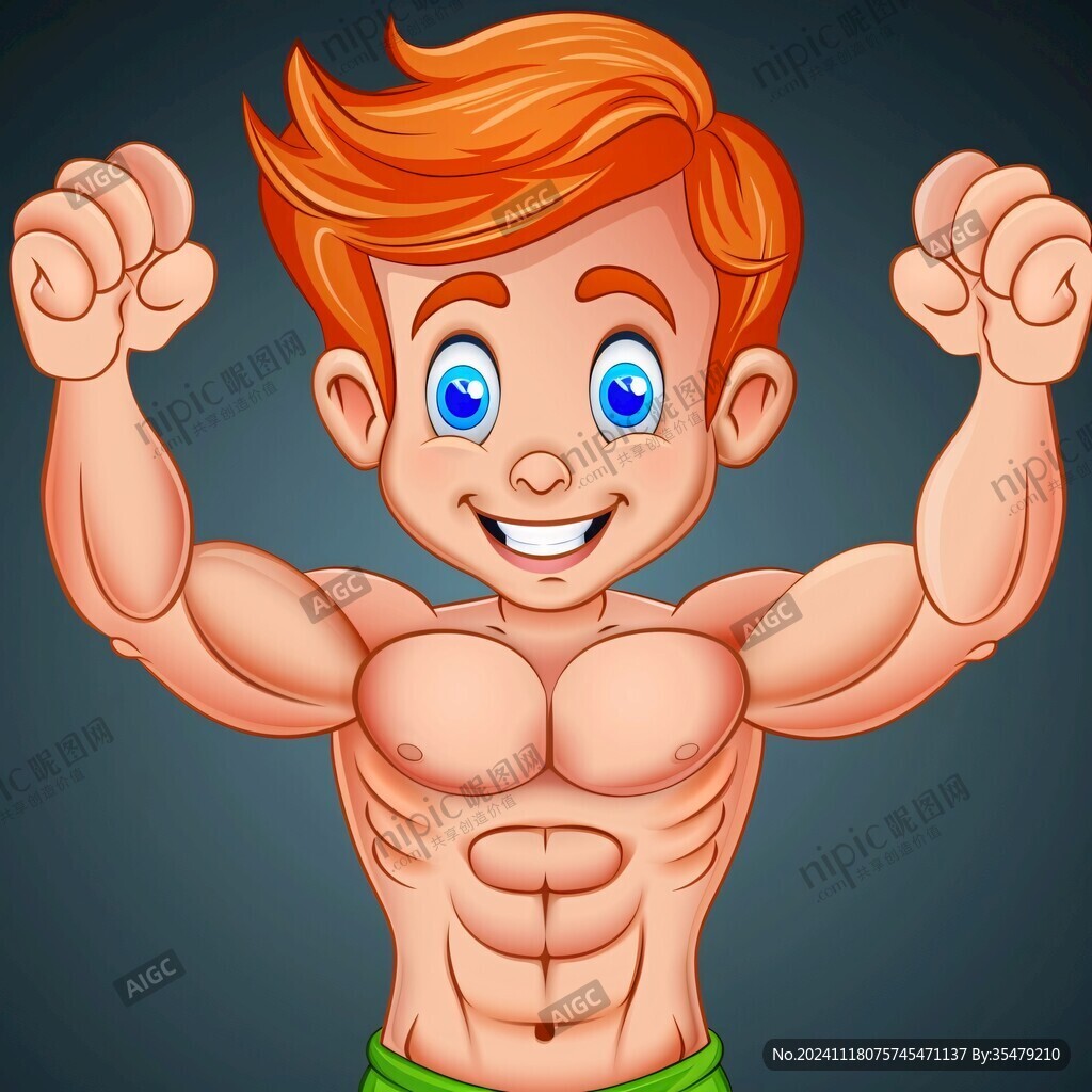 卡通肌肉男