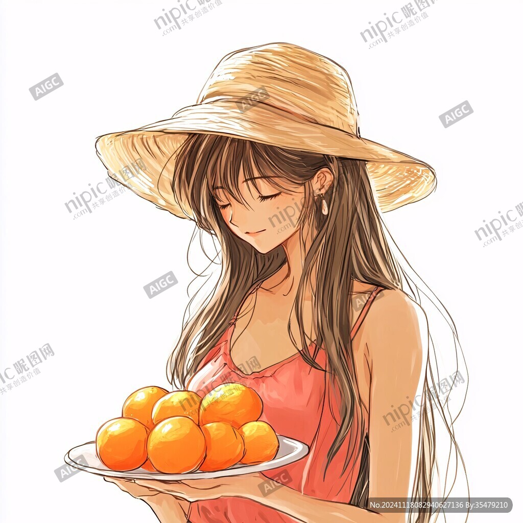 橘子擬人插畫