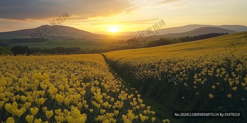 唯美夕陽(yáng)花海