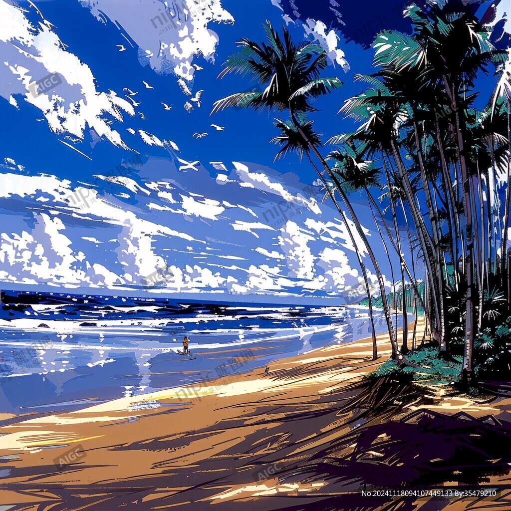 海灘風(fēng)景畫